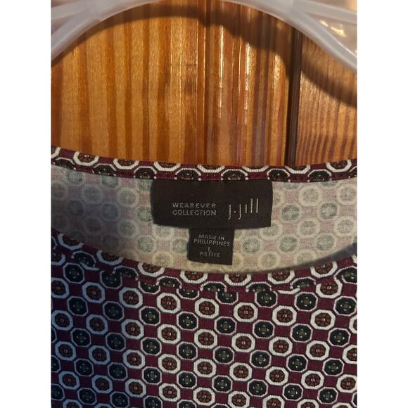 J. Jill women’s tunic style blouse burgundy size large petite - Picture 2 of 3